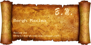 Bergh Maxima névjegykártya